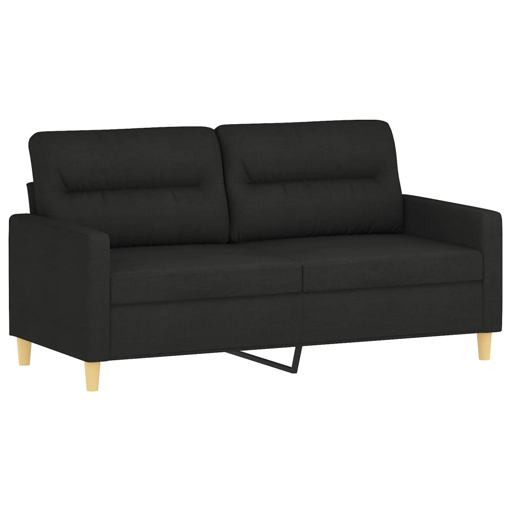 Divano a 2 Posti Nero 120 cm in Tessuto - homemem39