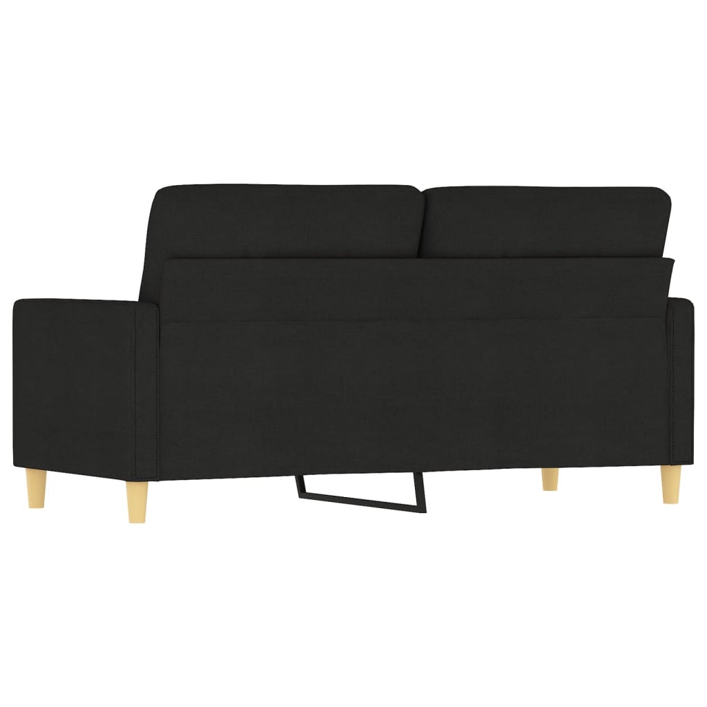 Divano a 2 Posti Nero 120 cm in Tessuto - homemem39