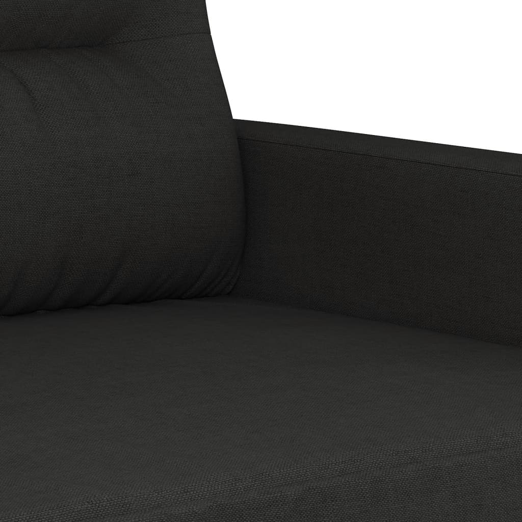 Divano a 2 Posti Nero 120 cm in Tessuto - homemem39