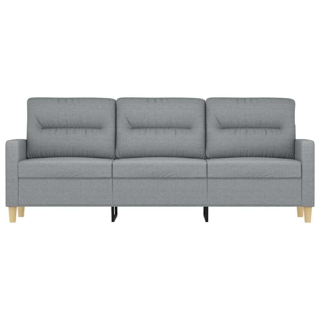Divano a 3 Posti Grigio Chiaro 180 cm in Tessuto - homemem39