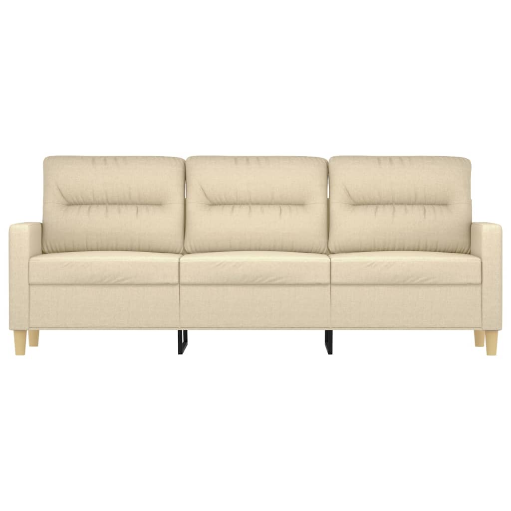 Divano a 3 Posti Crema 180 cm in Tessuto - homemem39