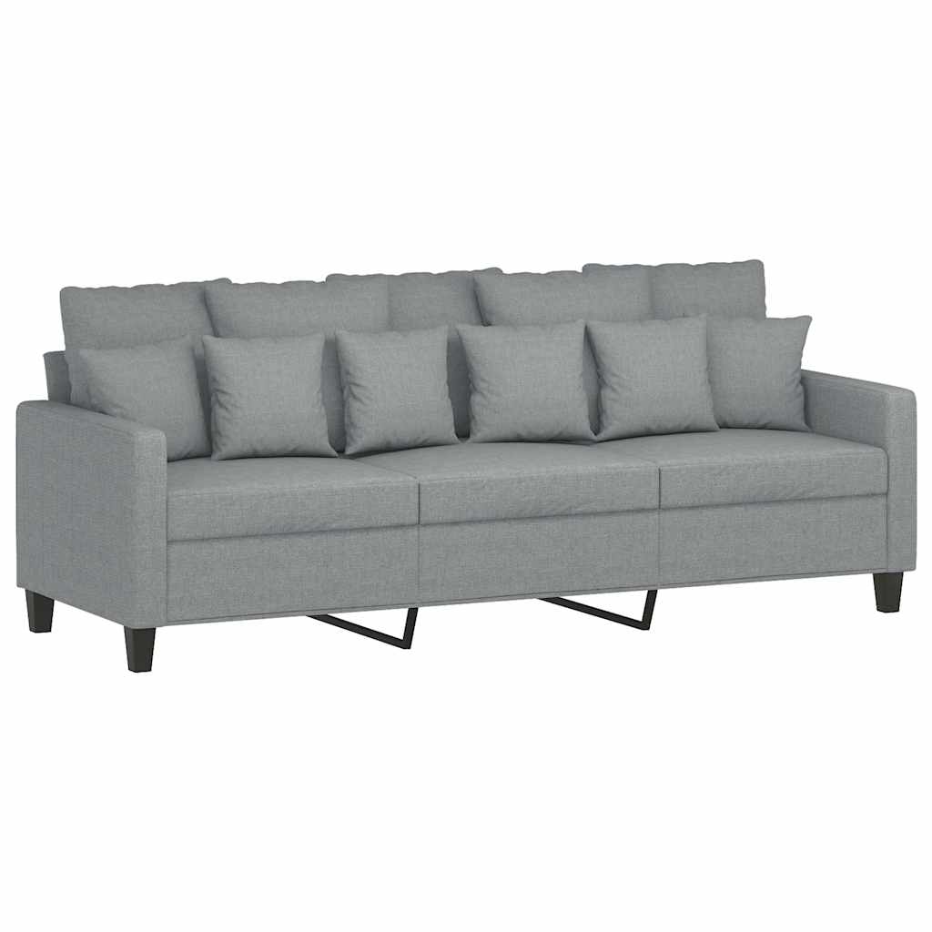 Divano a 3 Posti Grigio Chiaro 180 cm in Tessuto - homemem39