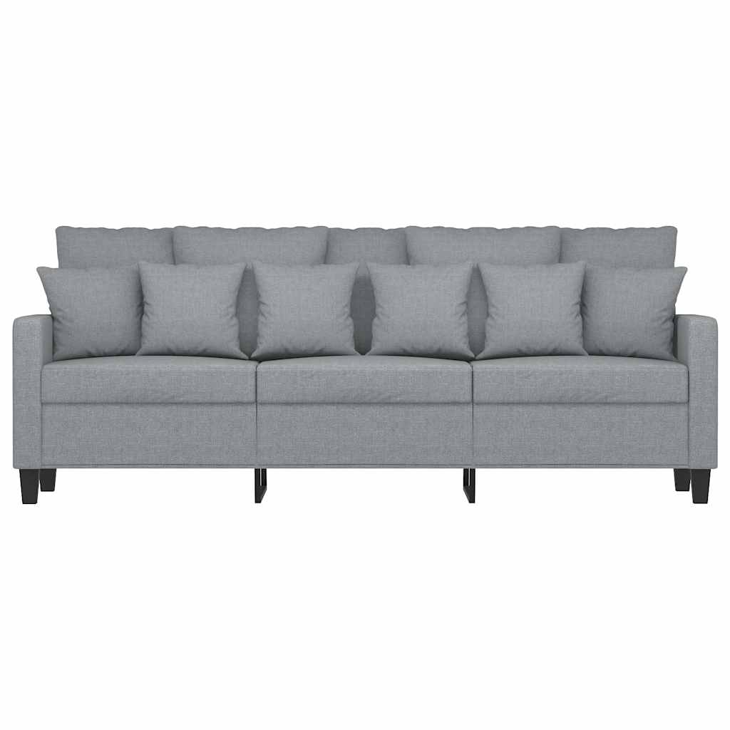 Divano a 3 Posti Grigio Chiaro 180 cm in Tessuto - homemem39