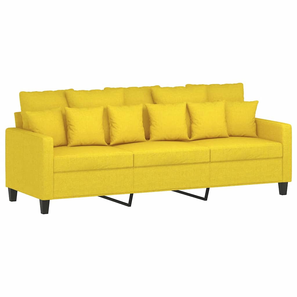 Divano a 3 Posti Giallo Chiaro 180 cm in Tessuto - homemem39