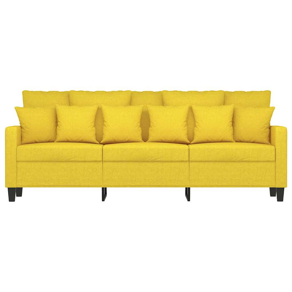 Divano a 3 Posti Giallo Chiaro 180 cm in Tessuto - homemem39