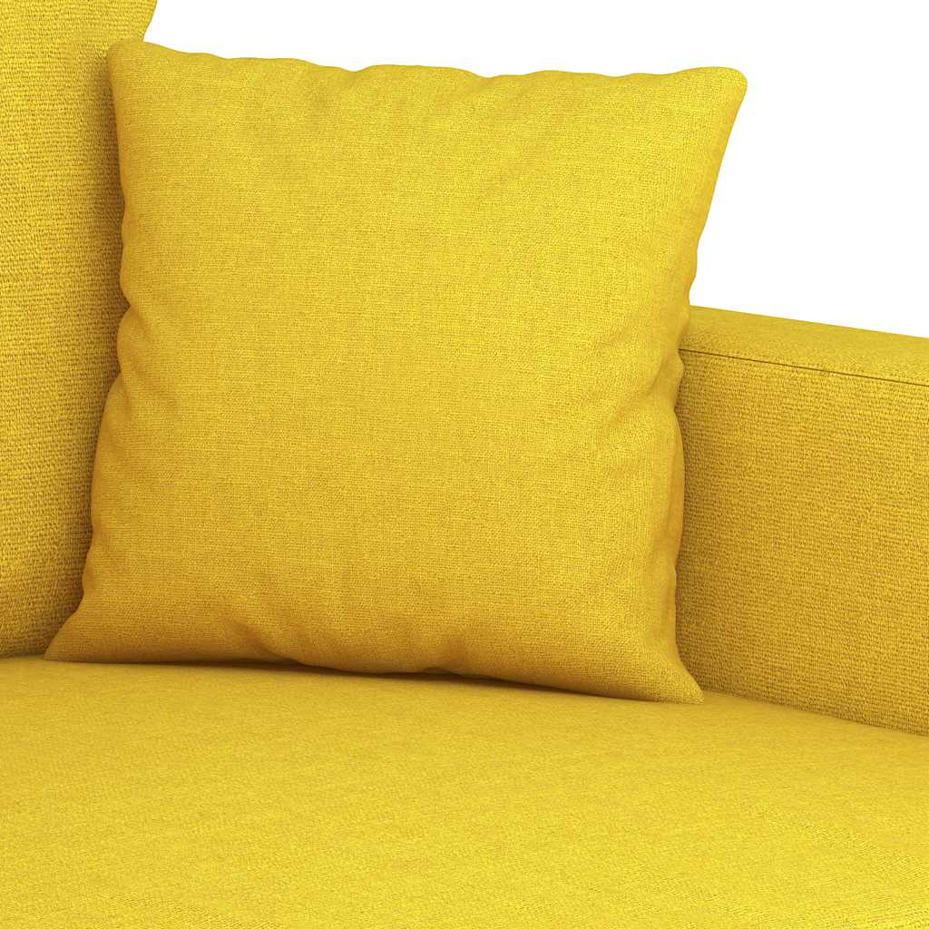 Divano a 3 Posti Giallo Chiaro 180 cm in Tessuto - homemem39