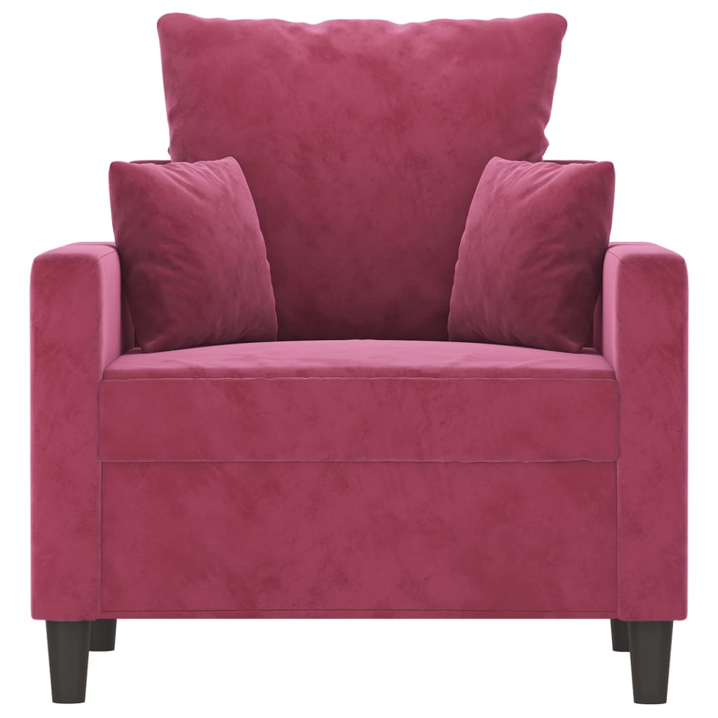 Poltrona Rosso Vino 60 cm Velluto - homemem39