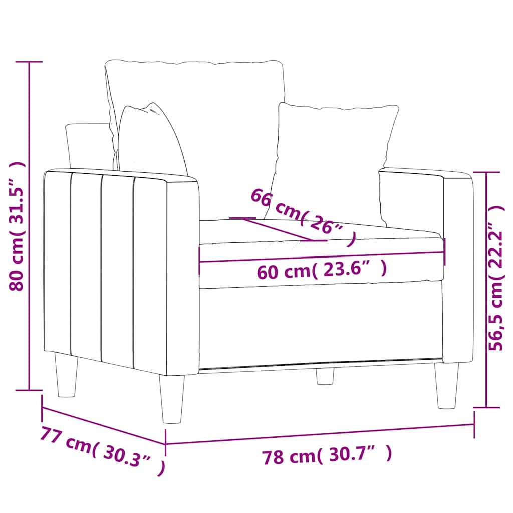Poltrona Rosso Vino 60 cm Velluto | homemem39