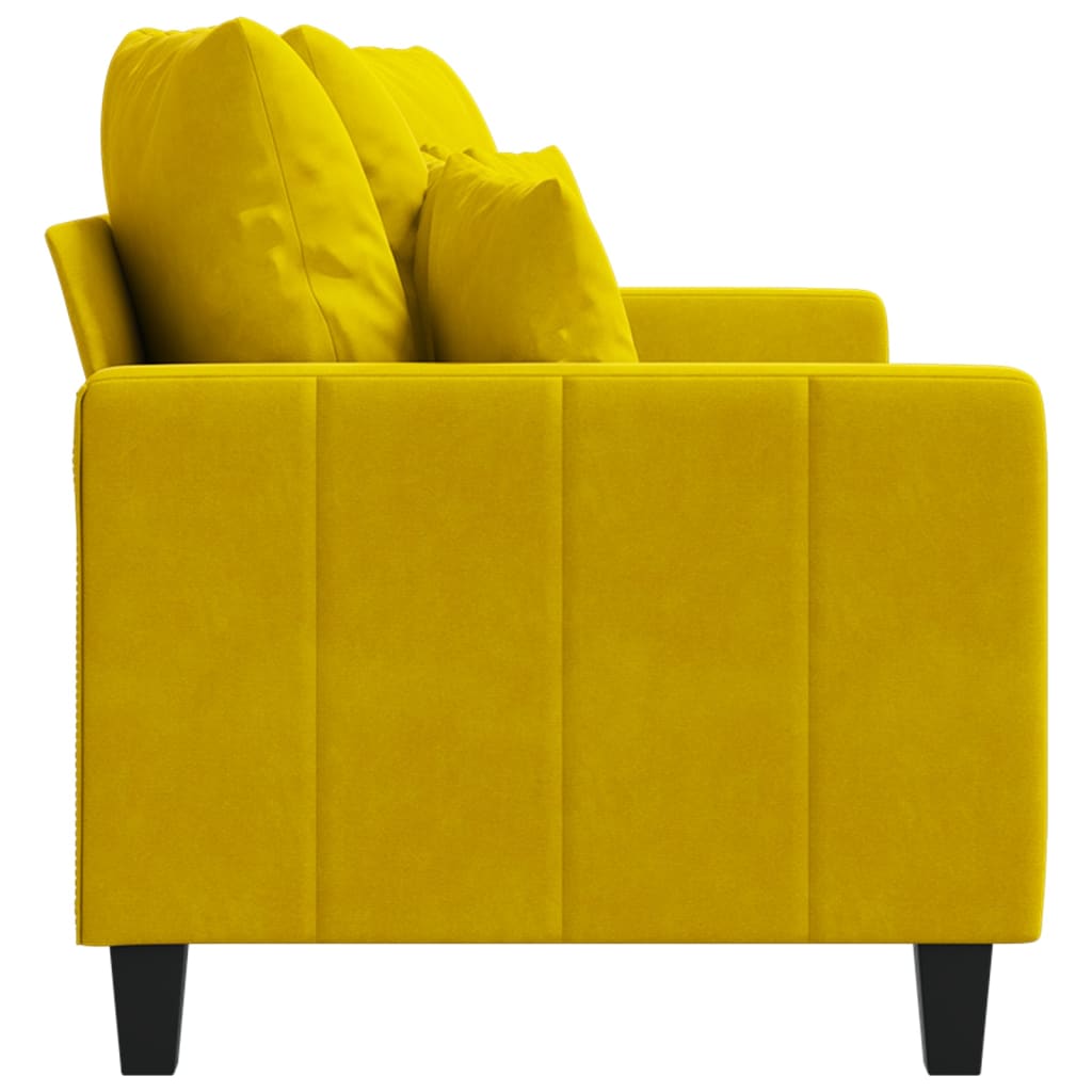 Divano a 2 Posti giallo 140 cm in Velluto - homemem39