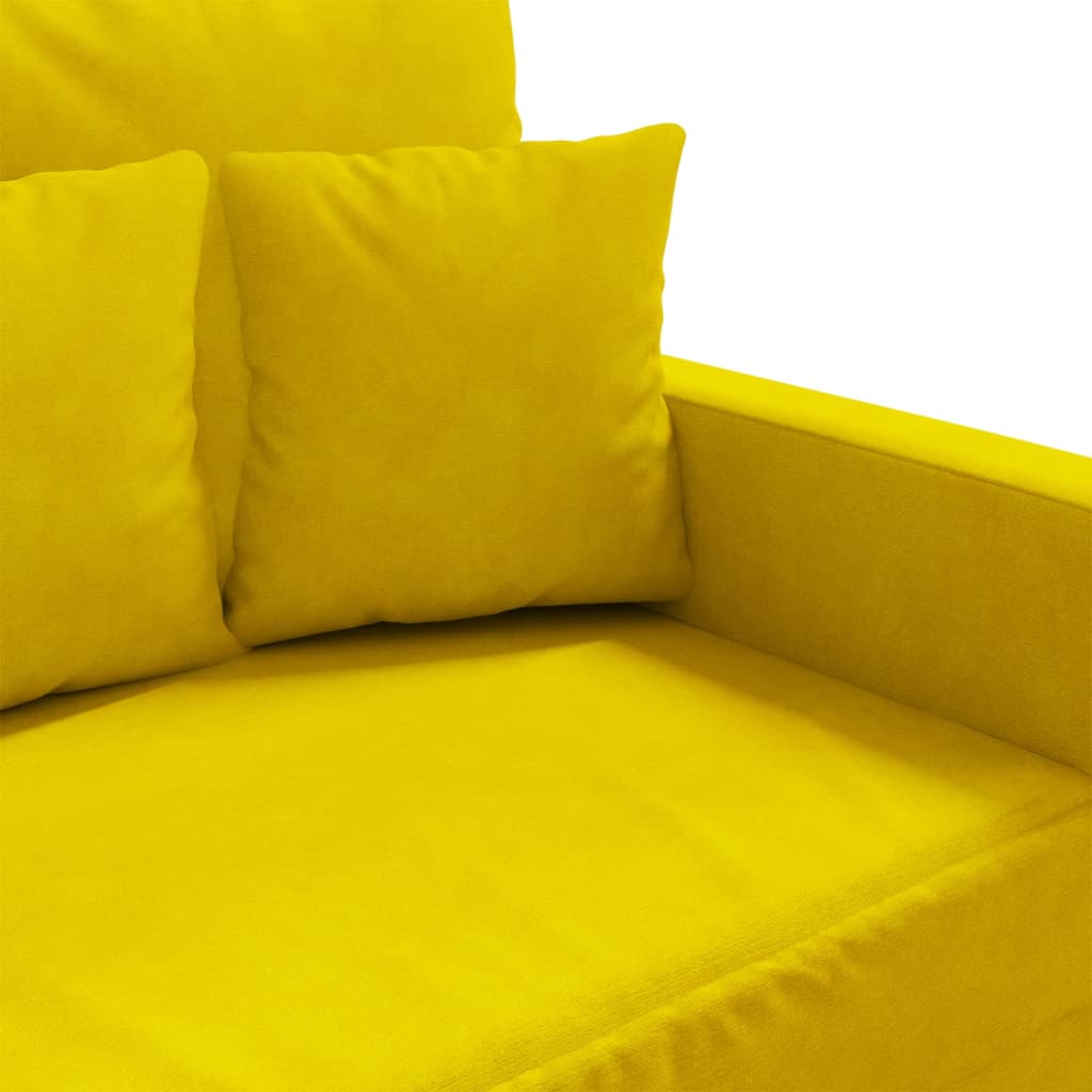 Divano a 2 Posti giallo 140 cm in Velluto - homemem39