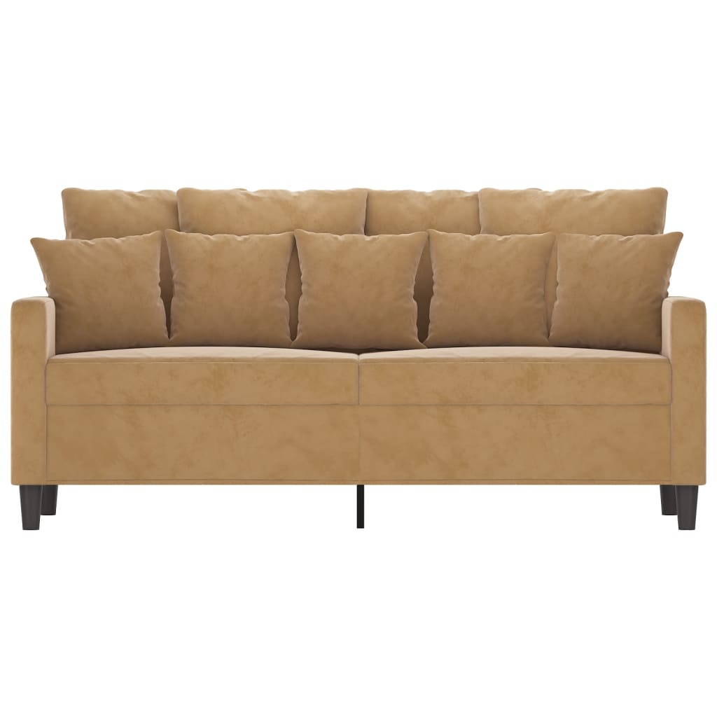 Divano a 2 Posti Marrone 140 cm in Velluto - homemem39