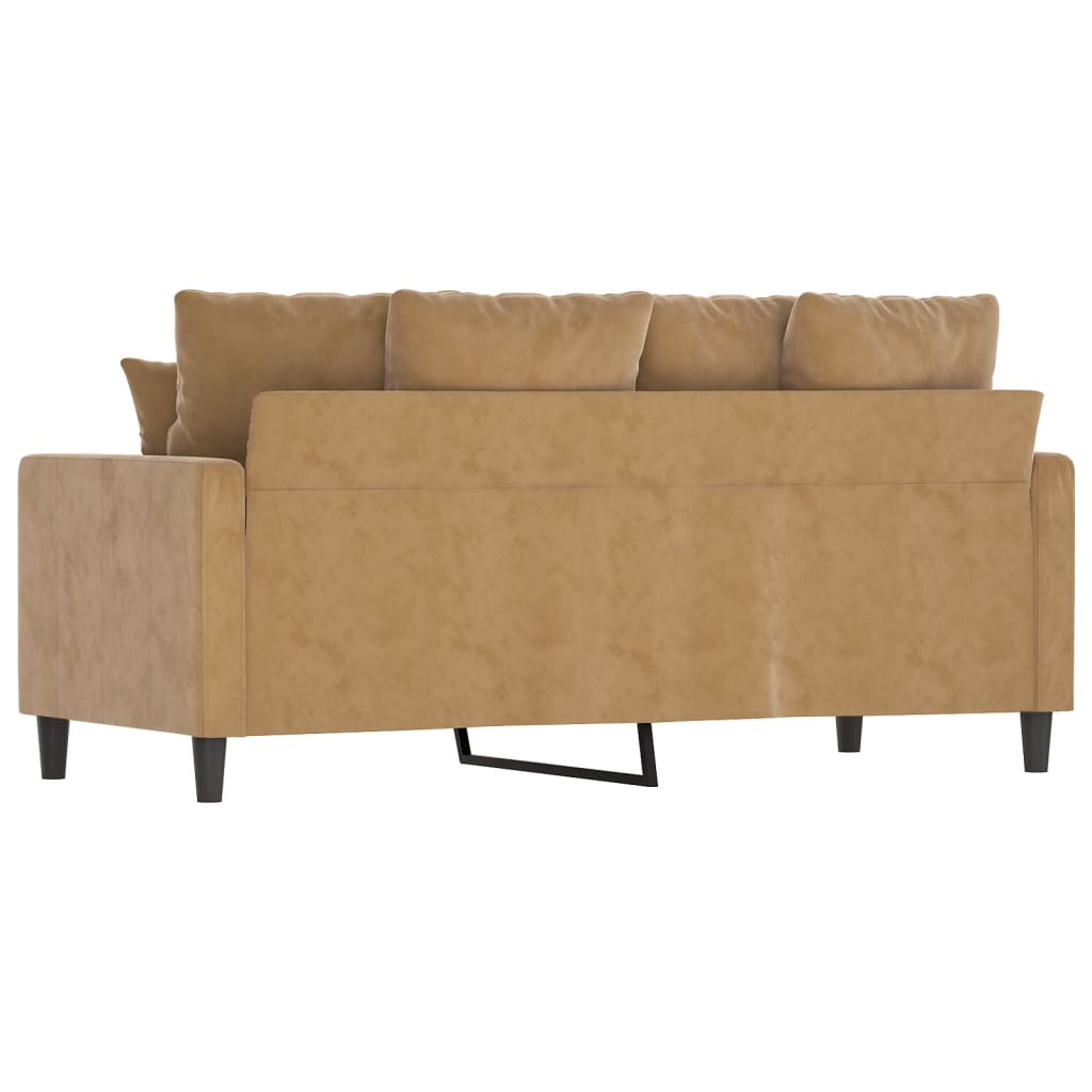 Divano a 2 Posti Marrone 140 cm in Velluto - homemem39