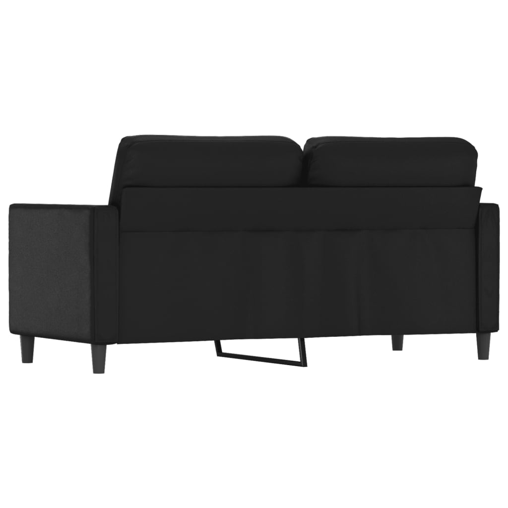 Divano a 2 Posti Nero 140 cm in Similpelle - homemem39