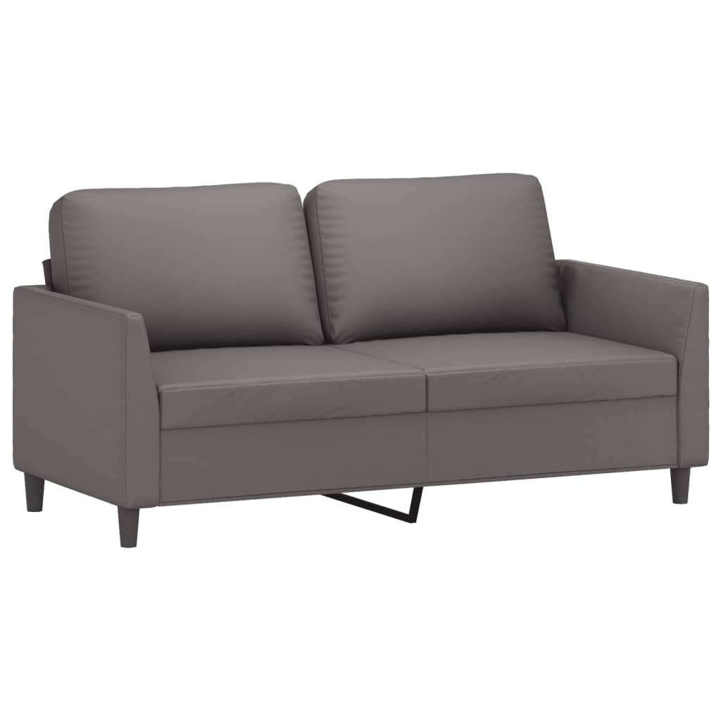 Divano a 2 Posti Grigio 140 cm in Similpelle - homemem39