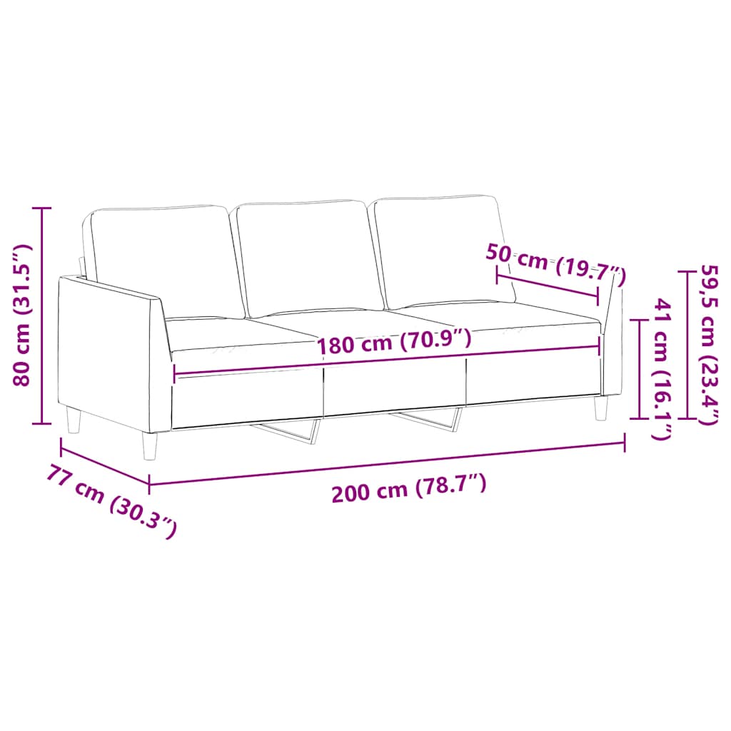 Divano a 3 Posti Rosso Vino 180 cm in Similpelle | homemem39