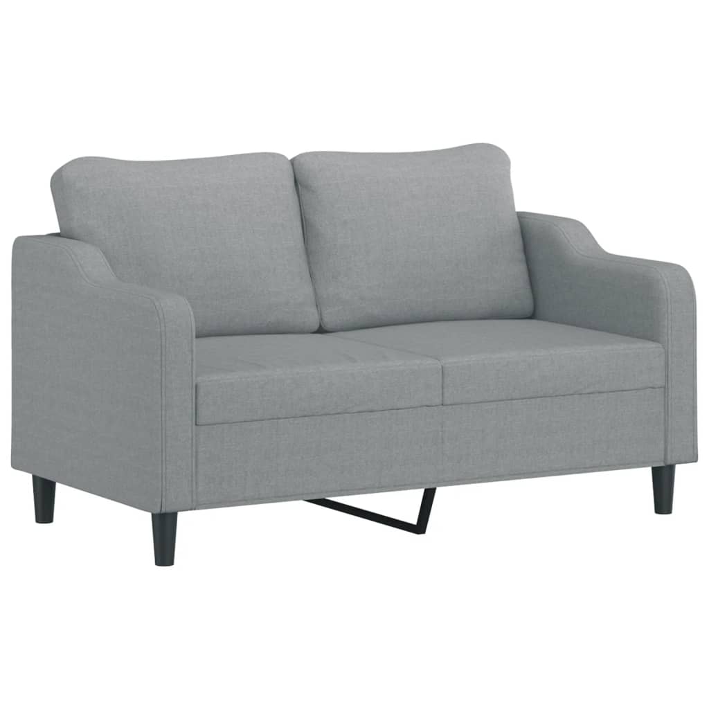 Divano a 2 Posti Grigio Chiaro 140 cm in Tessuto - homemem39