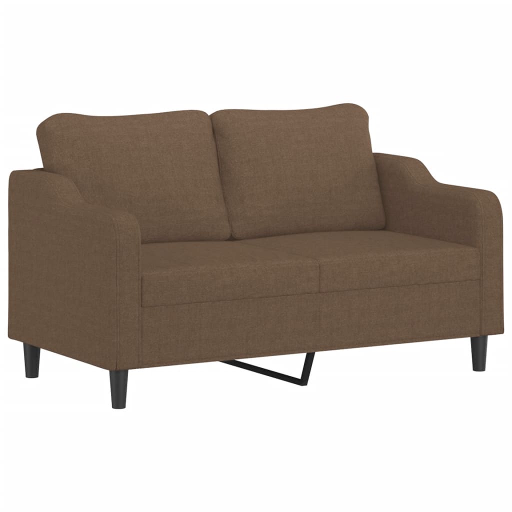 Divano a 2 Posti Marrone 140 cm in Tessuto - homemem39