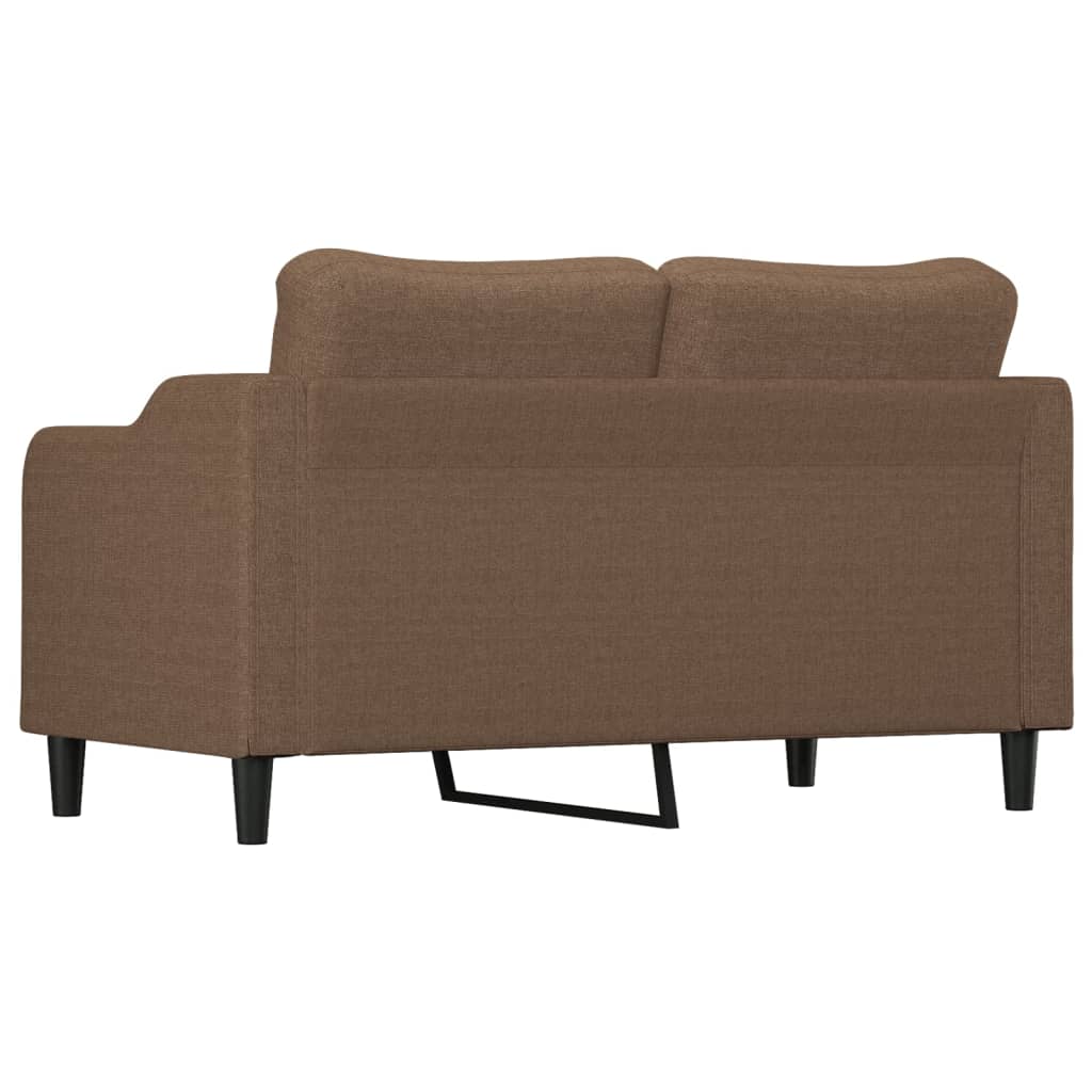 Divano a 2 Posti Marrone 140 cm in Tessuto - homemem39