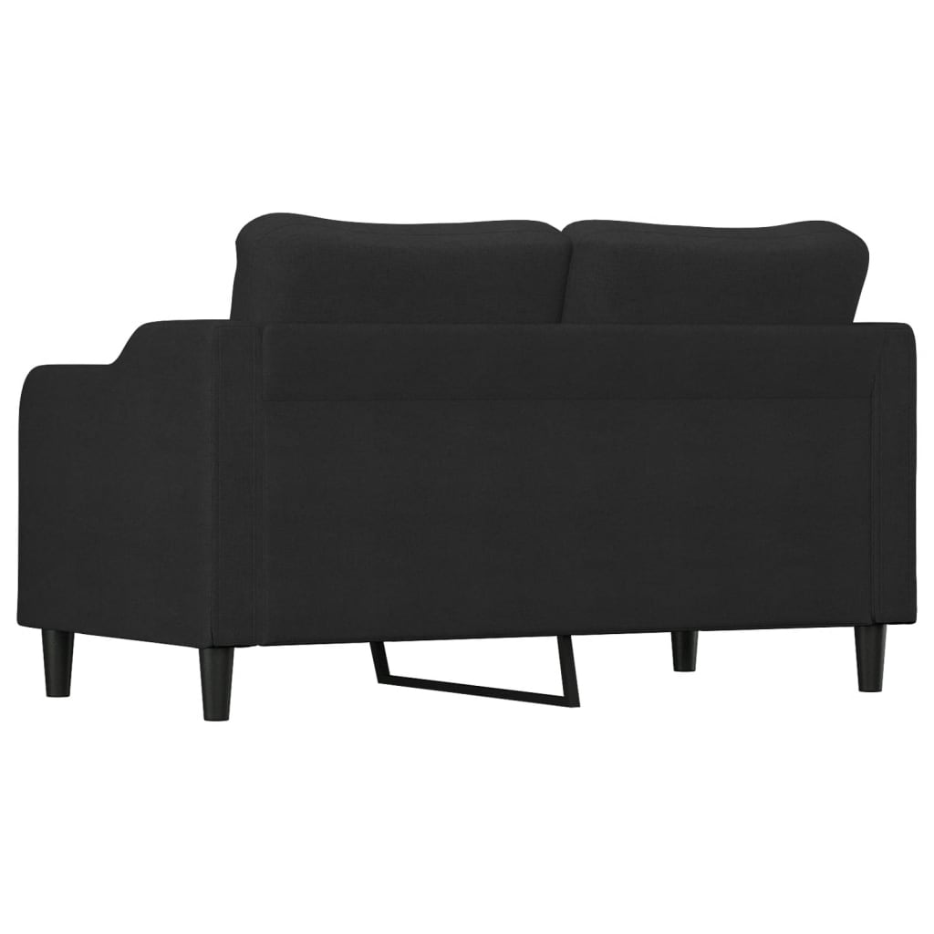 Divano a 2 Posti Nero 120 cm in Tessuto - homemem39
