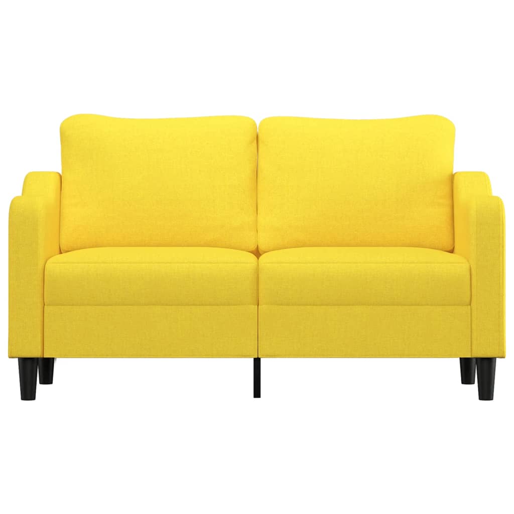 Divano a 2 Posti Giallo Chiaro 140 cm in Tessuto - homemem39