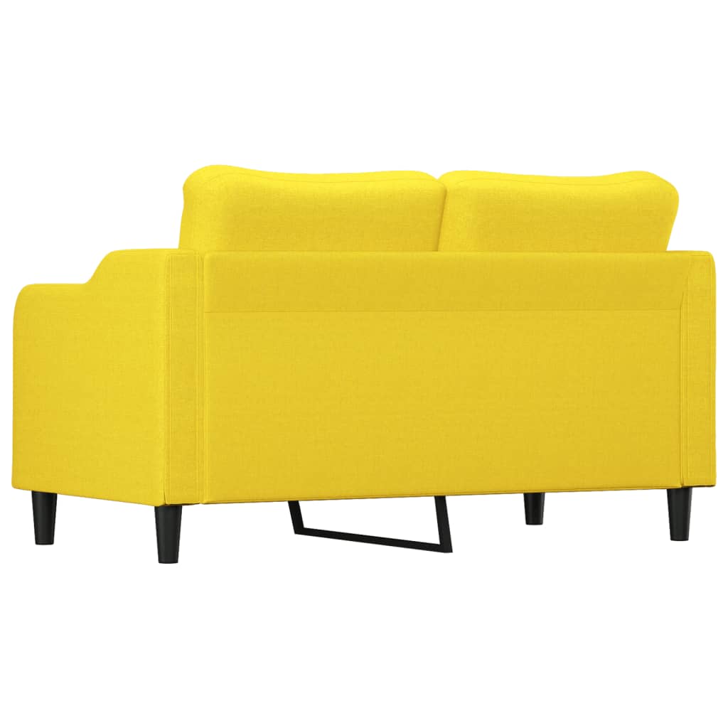 Divano a 2 Posti Giallo Chiaro 140 cm in Tessuto - homemem39