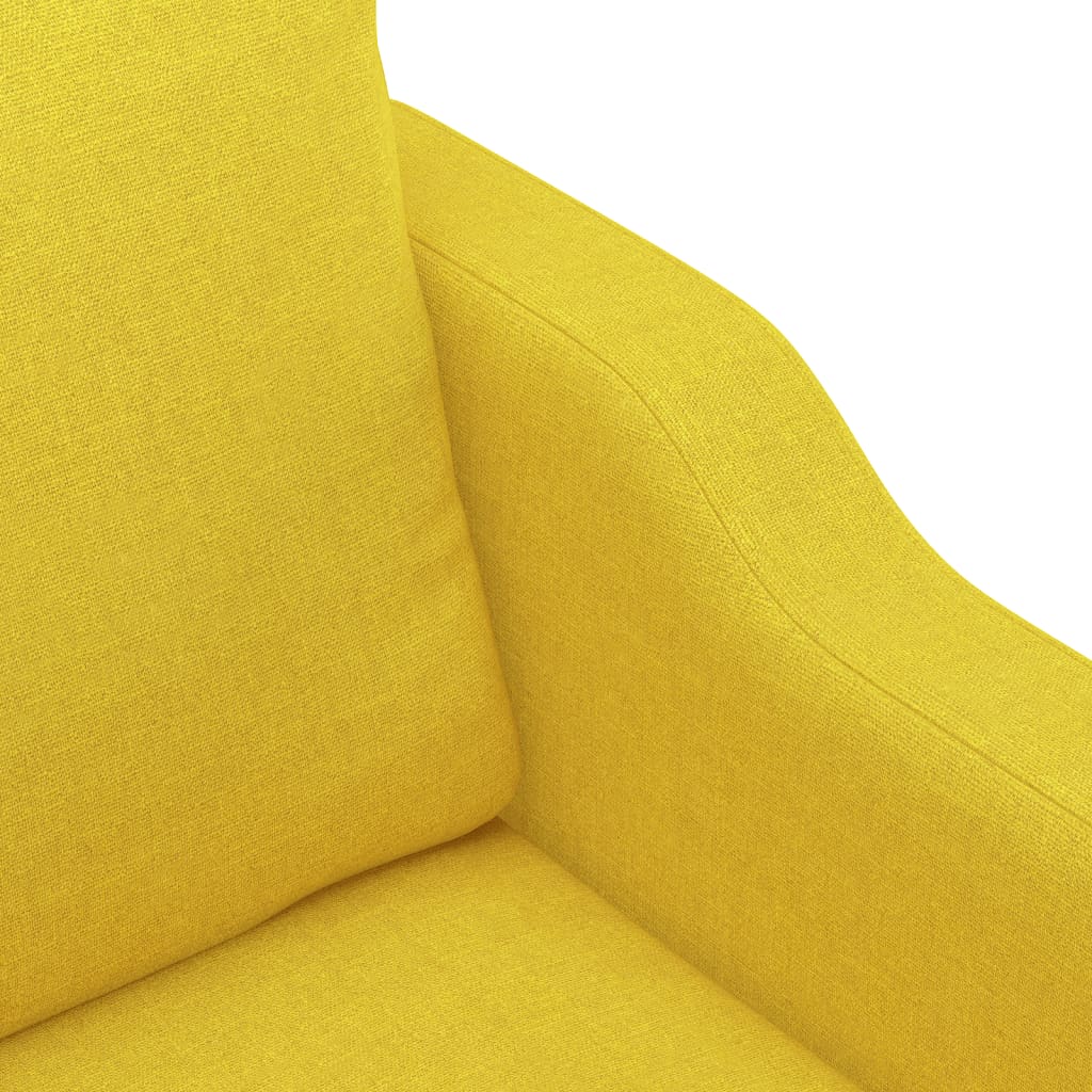 Divano a 2 Posti Giallo Chiaro 140 cm in Tessuto - homemem39