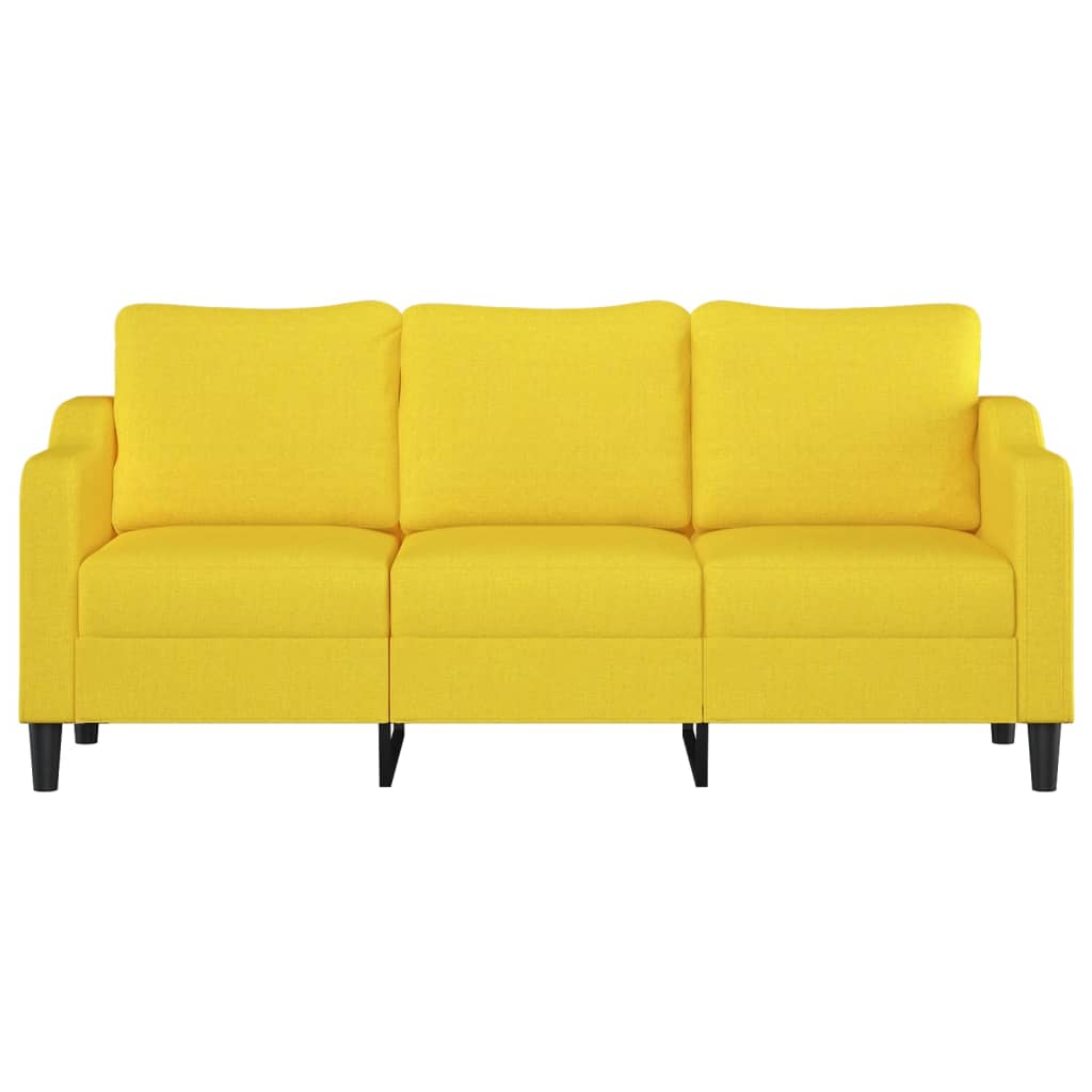 Divano a 3 Posti Giallo Chiaro 180 cm in Tessuto