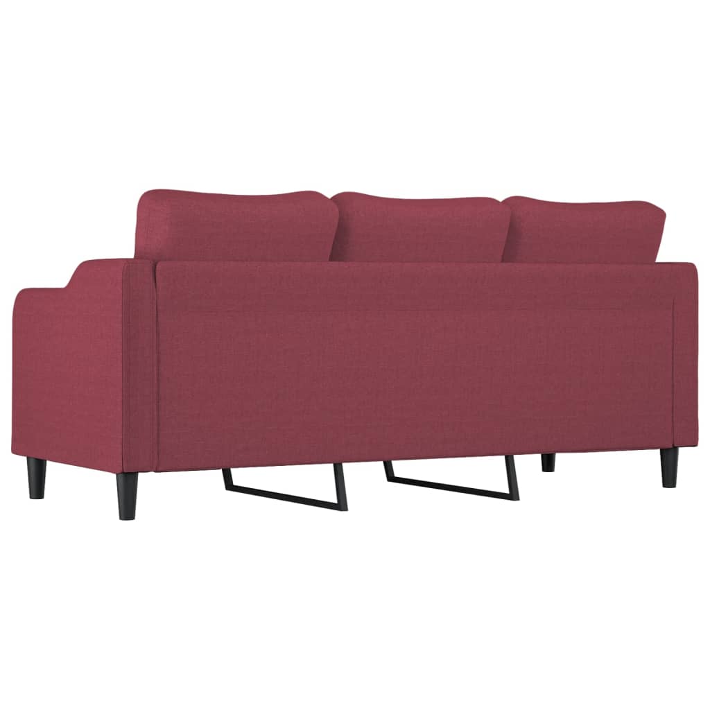 Divano a 3 Posti Rosso Vino 180 cm in Tessuto - homemem39