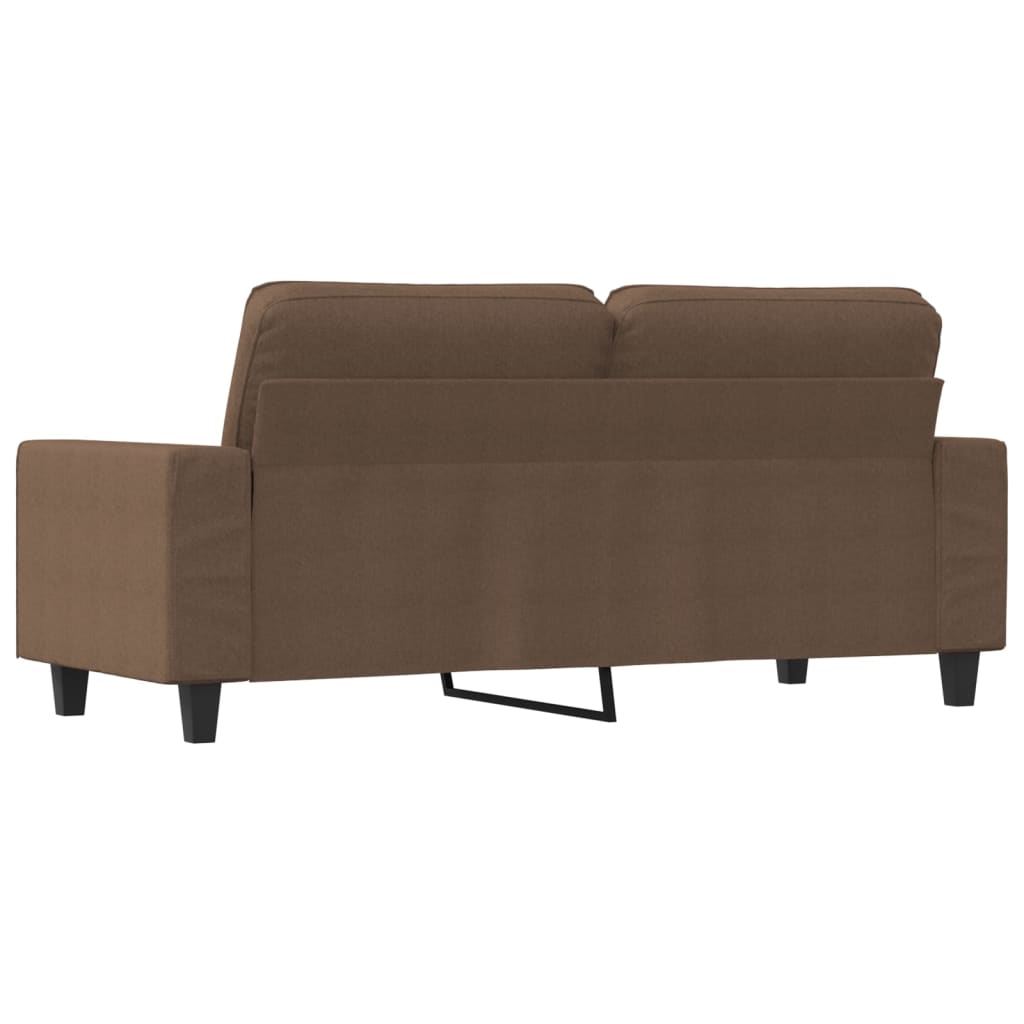 Divano a 2 Posti Marrone 140 cm in Tessuto - homemem39
