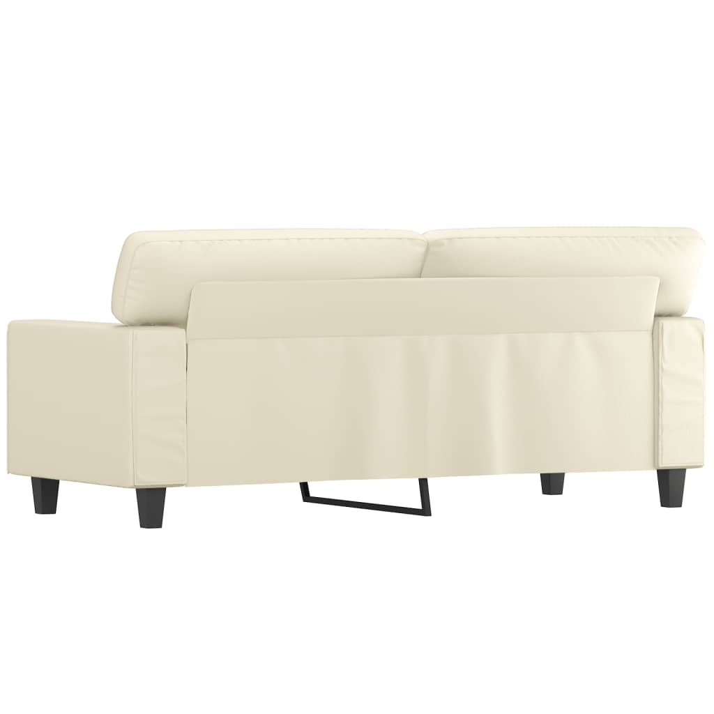 Divano a 2 Posti Crema 140 cm in Similpelle - homemem39