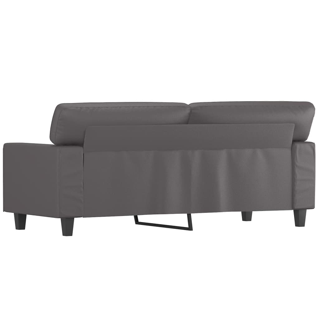 Divano a 2 Posti Grigio 140 cm in Similpelle - homemem39