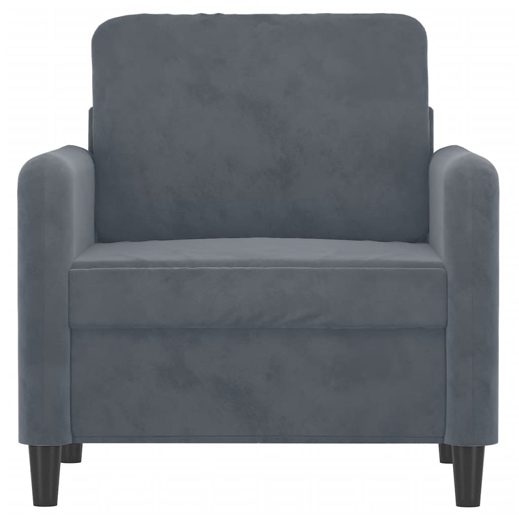 Poltrona Grigio Scuro 60 cm Velluto - homemem39