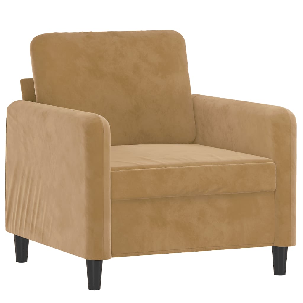 Poltrona Marrone 60 cm Velluto - homemem39