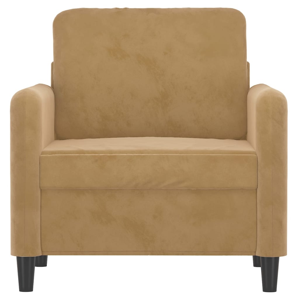 Poltrona Marrone 60 cm Velluto - homemem39