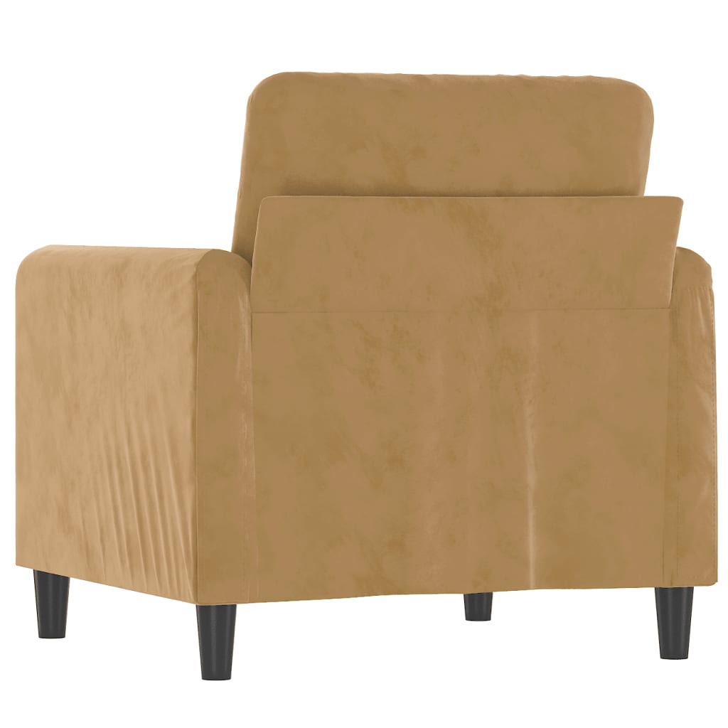 Poltrona Marrone 60 cm Velluto - homemem39