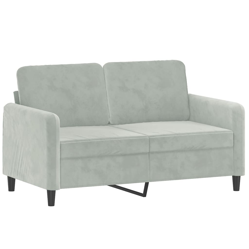 Divano a 2 Posti Grigio Chiaro 120 cm in Velluto - homemem39