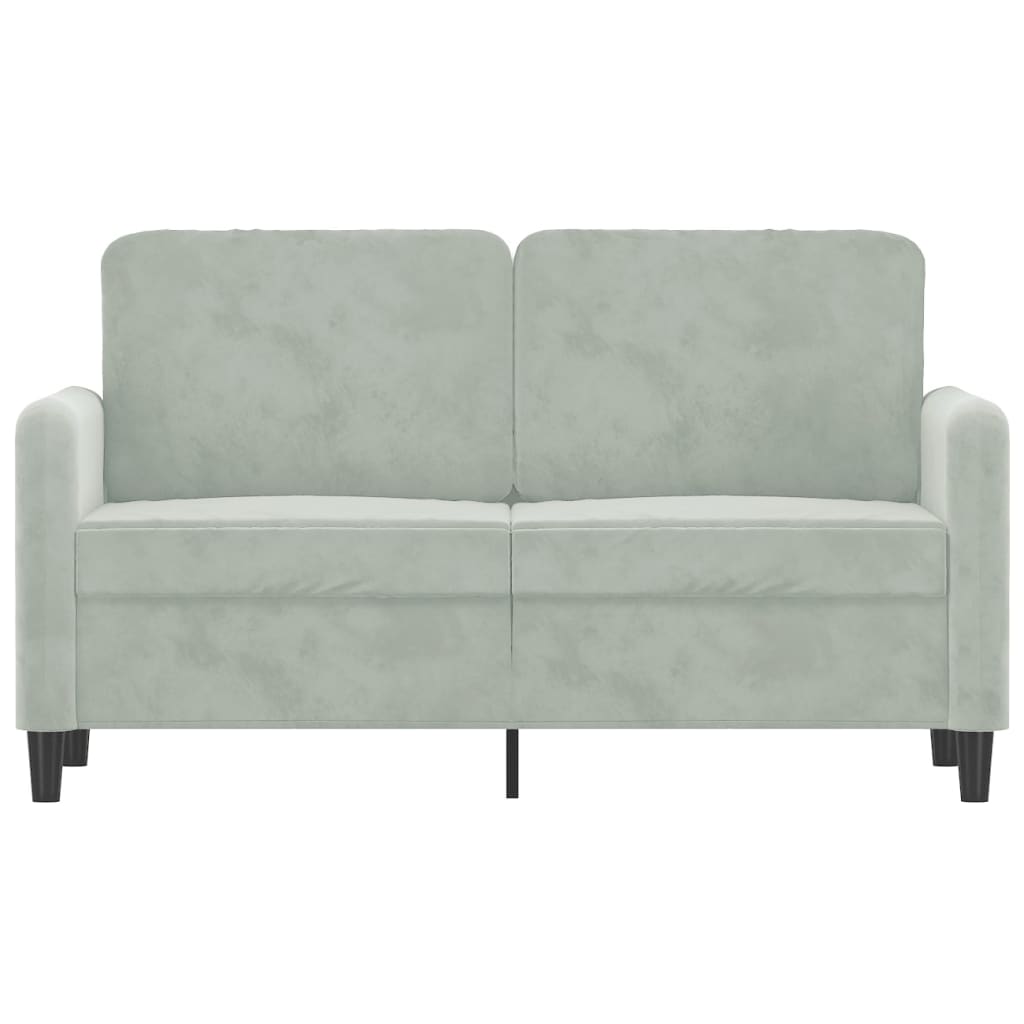 Divano a 2 Posti Grigio Chiaro 120 cm in Velluto - homemem39