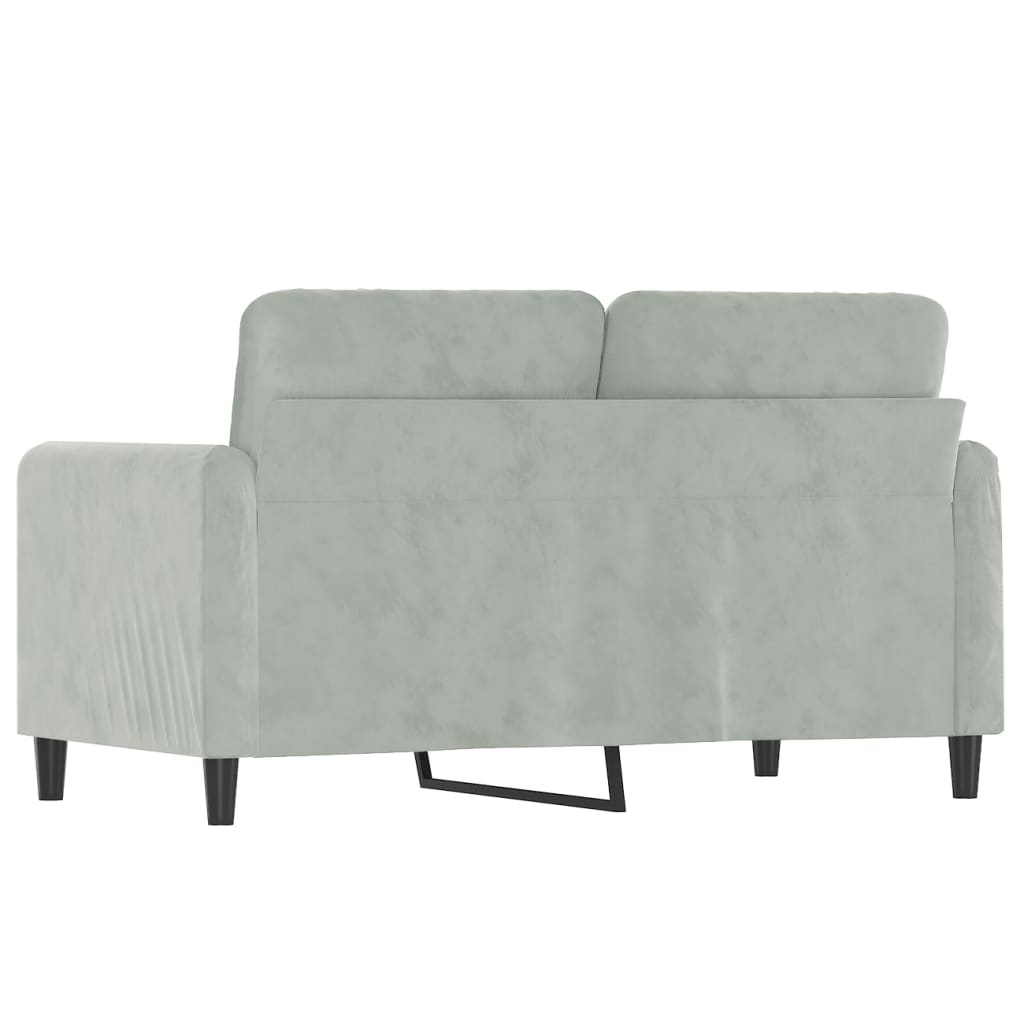 Divano a 2 Posti Grigio Chiaro 120 cm in Velluto - homemem39