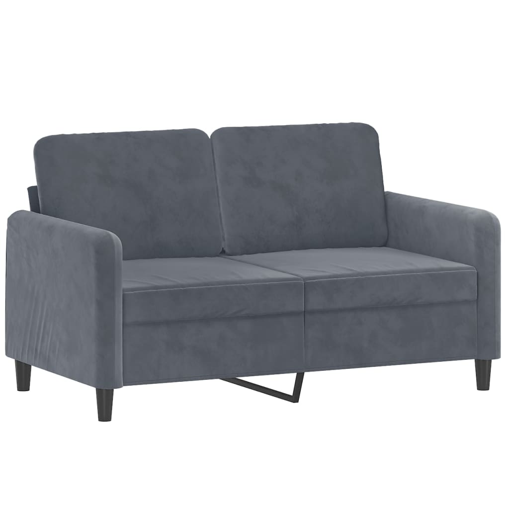 Divano a 2 Posti grigio scuro 120 cm in Velluto - homemem39