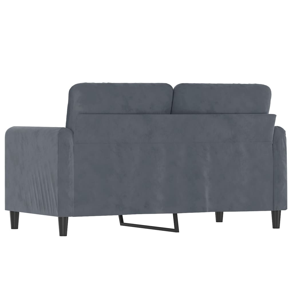 Divano a 2 Posti grigio scuro 120 cm in Velluto - homemem39
