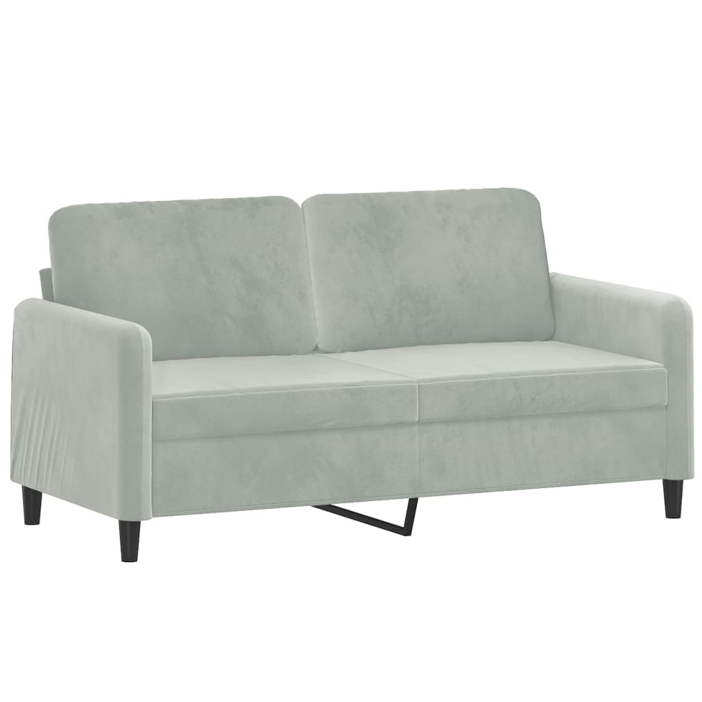 Divano a 2 Posti Grigio Chiaro 140 cm in Velluto - homemem39
