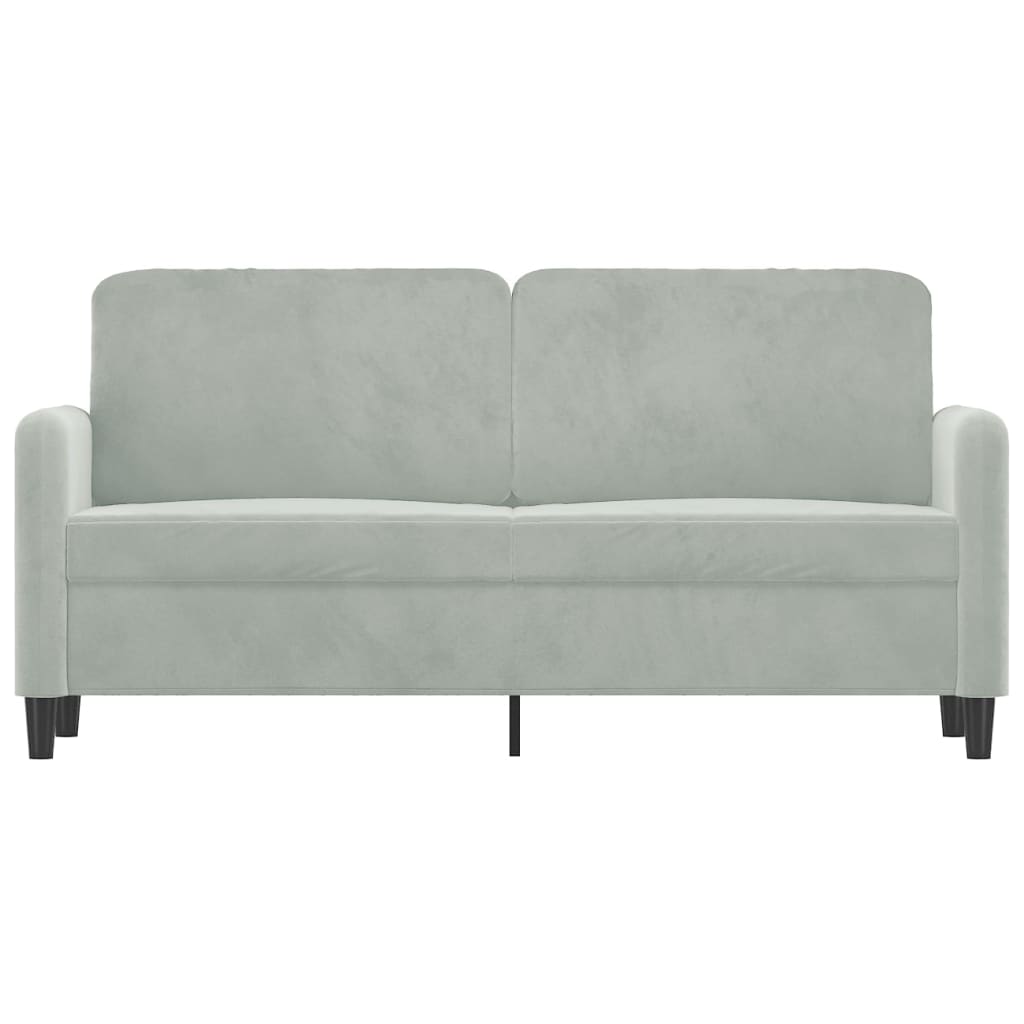 Divano a 2 Posti Grigio Chiaro 140 cm in Velluto - homemem39