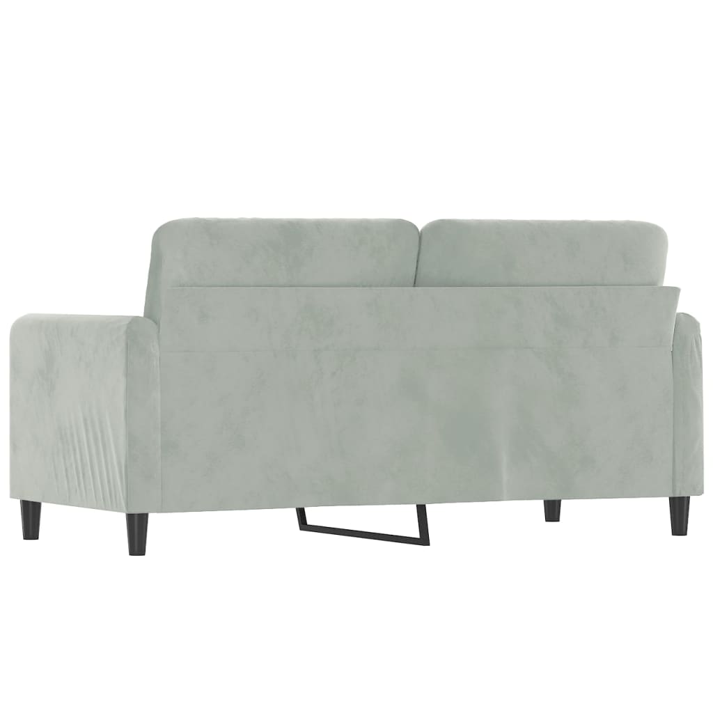 Divano a 2 Posti Grigio Chiaro 140 cm in Velluto - homemem39