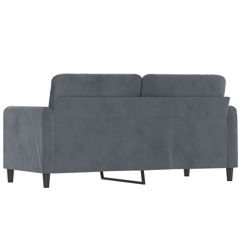 Divano a 2 Posti grigio scuro140 cm in Velluto - homemem39