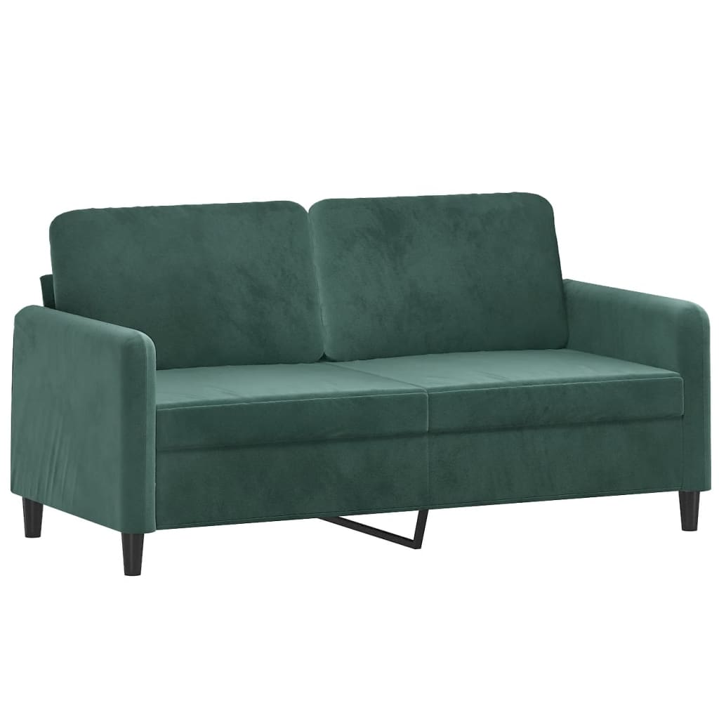 Divano a 2 Posti Verde Scuro 140 cm in Velluto - homemem39