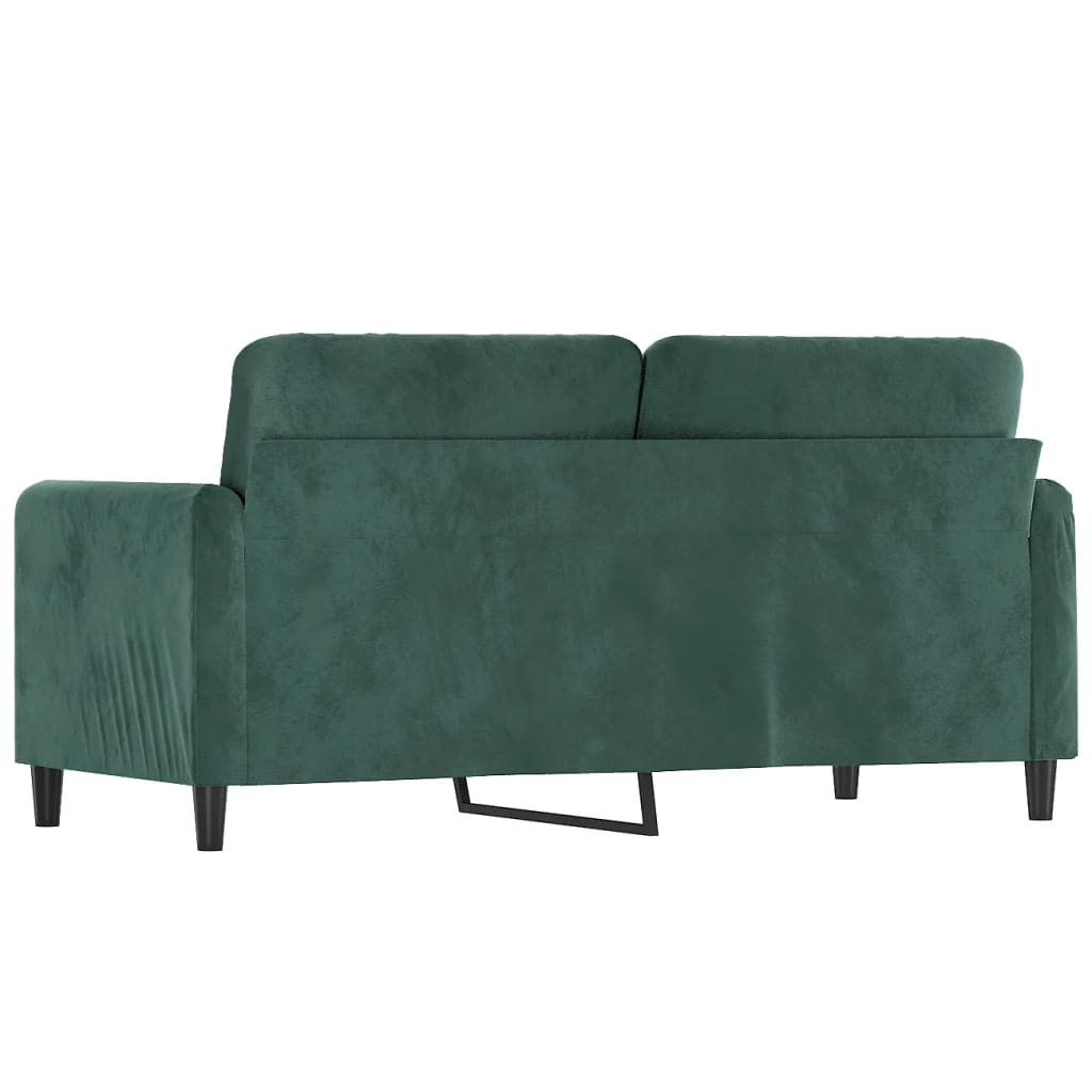 Divano a 2 Posti Verde Scuro 140 cm in Velluto - homemem39