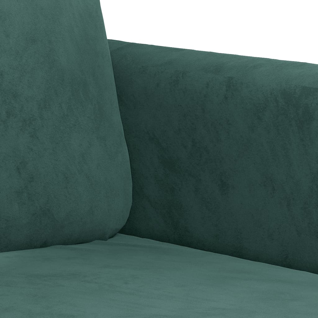 Divano a 2 Posti Verde Scuro 140 cm in Velluto - homemem39