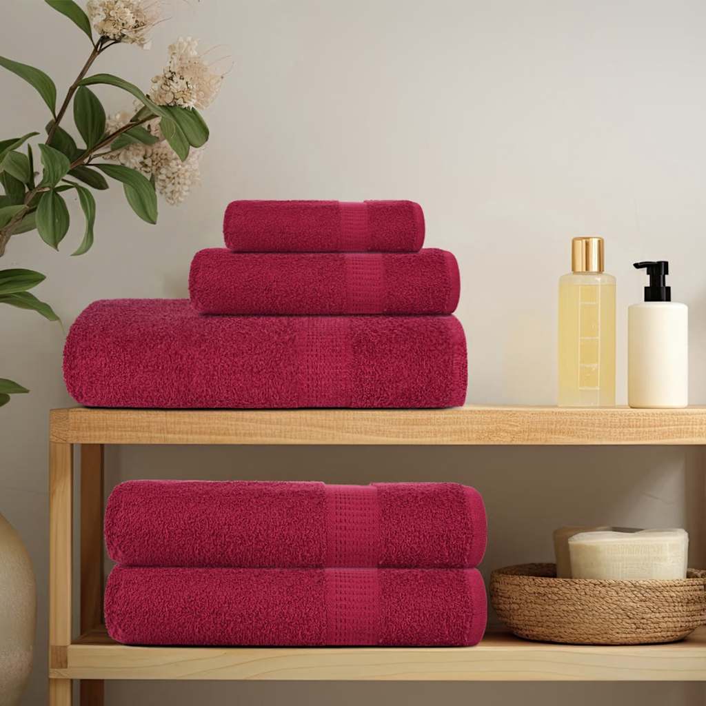 Asciugamani da bagno 4 pz FROGN Bordeaux 30x30 cm 100% cotone - homemem39