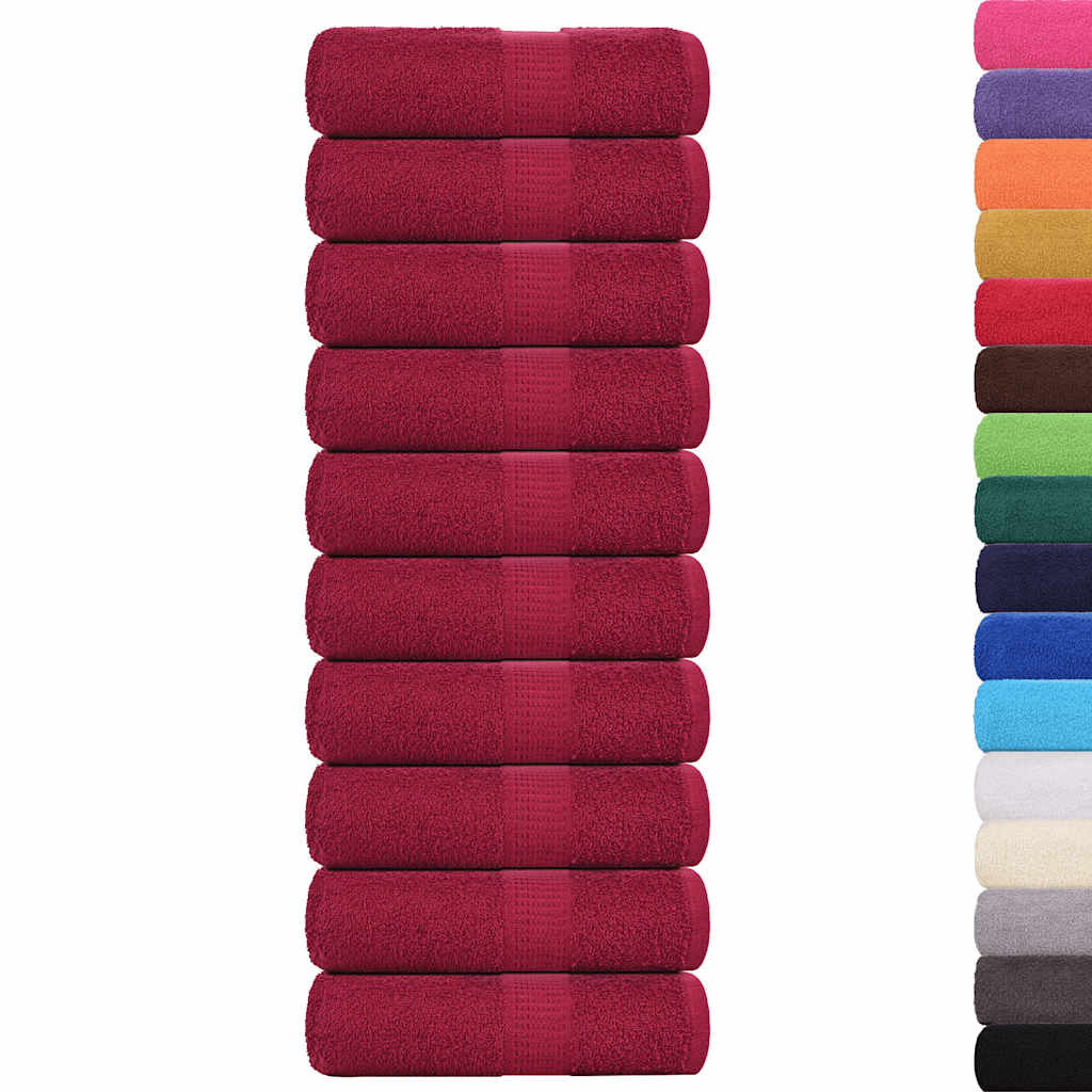 Asciugamani da bagno 10 pz FROGN Bordeaux 30x30 cm 100% cotone - homemem39