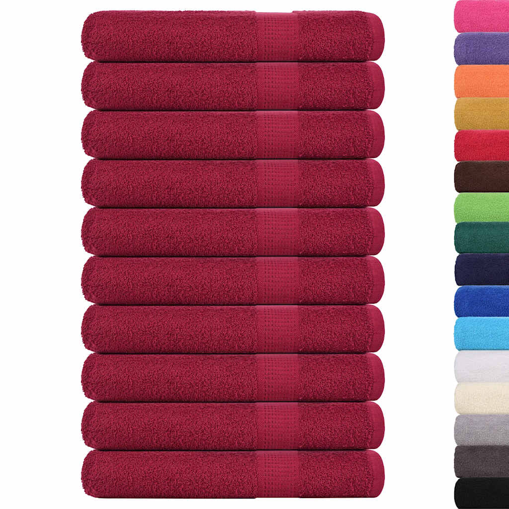 Asciugamani per Sauna 10 pz Bordeaux 80x200 cm 100% Cotone - homemem39
